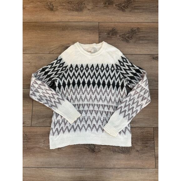 Ann Taylor Loft Fair Isle Sweater Size Medium Wool Mohair Knit Pullover - Picture 1 of 5